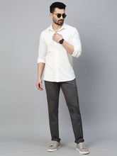 Genips Men's Grey Cotton Stretch Rico Slim Fit Solid 5 Pocket Trouser